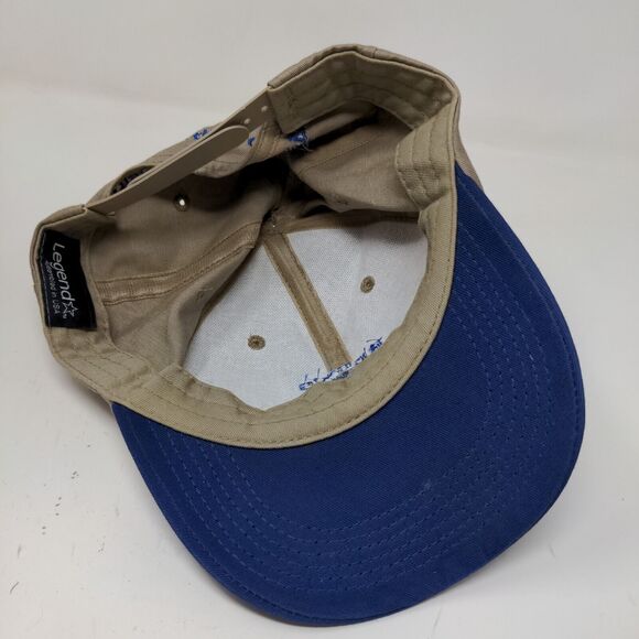 Beck's Seeds Men's Snapback Hat Tan Blue Adjustable Embroidered Logo - Picture 10 of 12